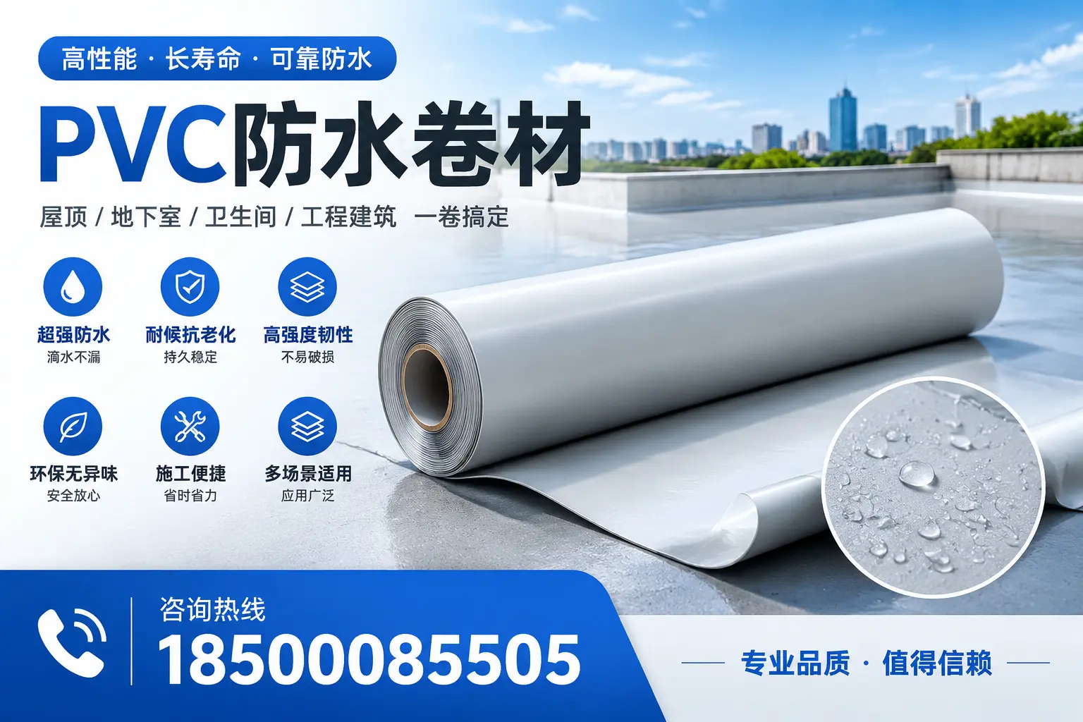 PVC防水卷材的防水效果评测,适合贵阳的科学依据